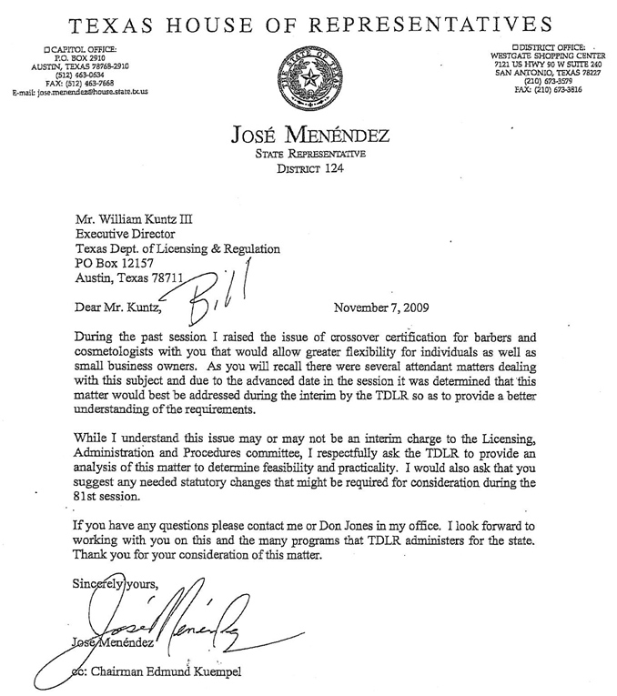 Representative Menéndez Letter